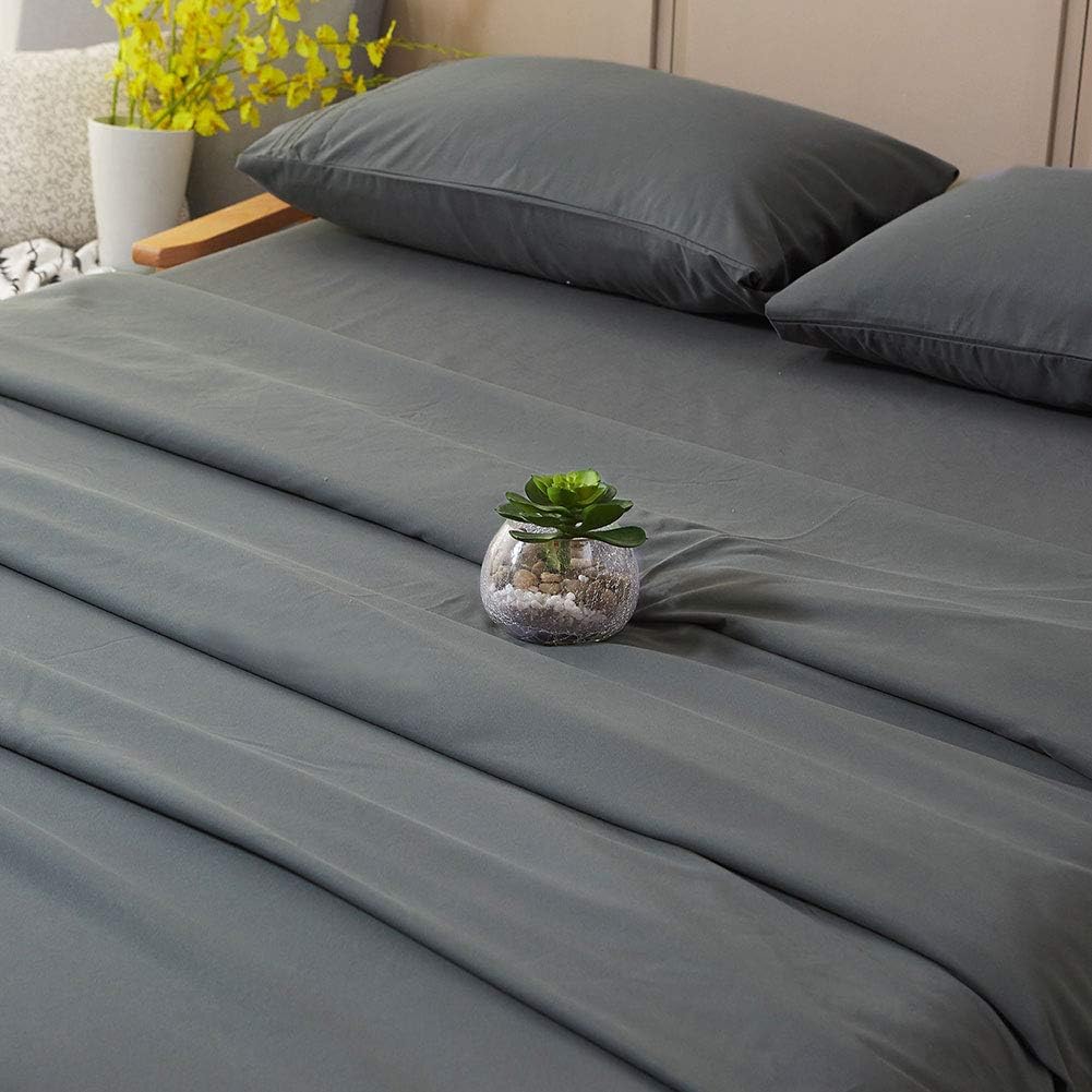 SONORO KATE Bed Sheet Set Super Soft Microfiber 1800 Thread Count Luxury Egyptian Sheets 16-Inch Deep Pocket Wrinkle and Hypoallergenic-4 Piece(Queen Dark Grey) - Image 3