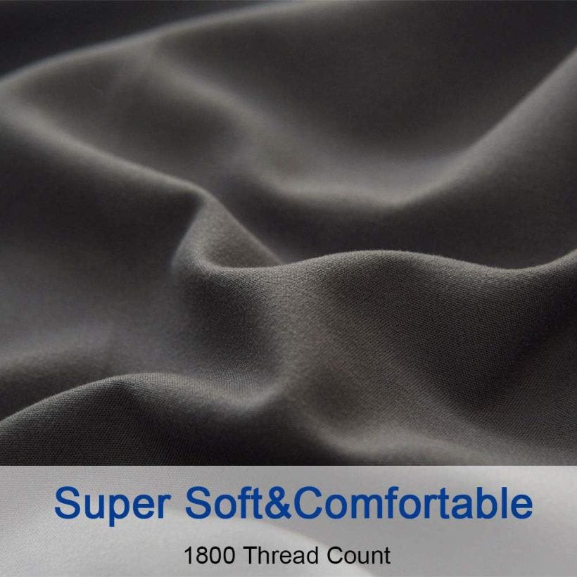 SONORO KATE Bed Sheet Set Super Soft Microfiber 1800 Thread Count Luxury Egyptian Sheets 16-Inch Deep Pocket Wrinkle and Hypoallergenic-4 Piece(Queen Dark Grey) - Image 5